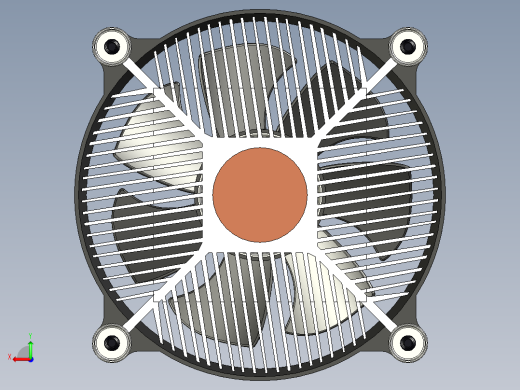 50C电脑CPU风扇模型3D图纸 STP格式后视缩略图