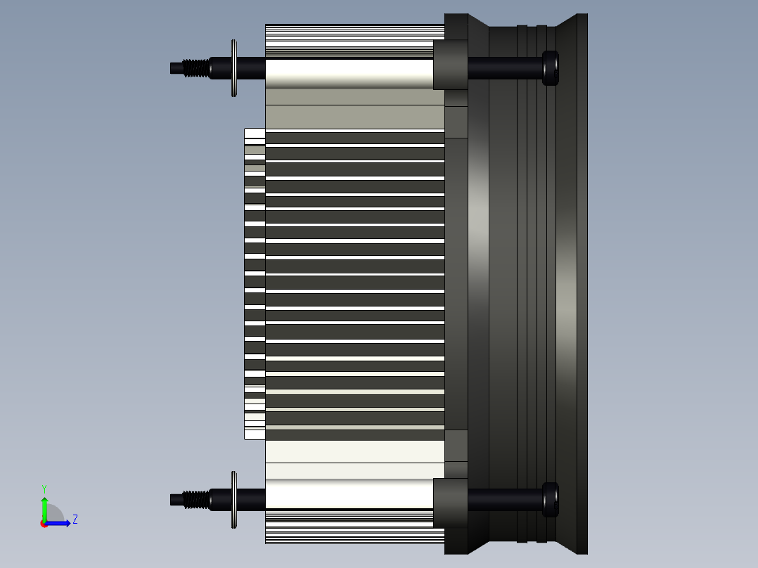50C电脑CPU风扇模型3D图纸 STP格式左视图