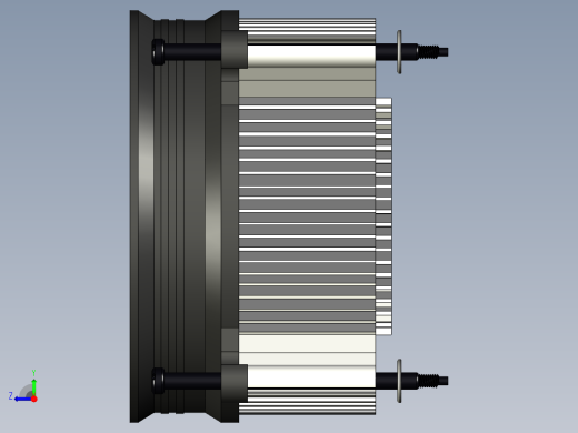 50C电脑CPU风扇模型3D图纸 STP格式右视缩略图