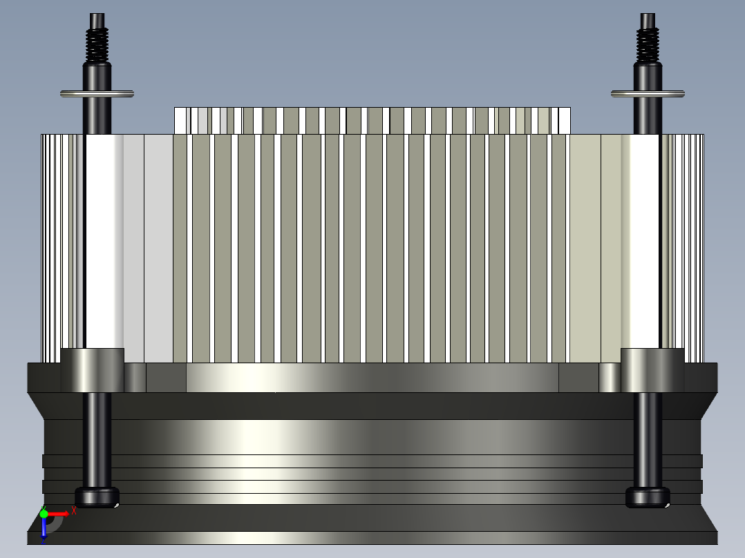 50C电脑CPU风扇模型3D图纸 STP格式俯视图