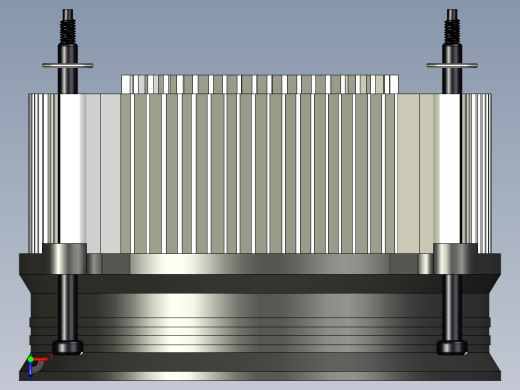 50C电脑CPU风扇模型3D图纸 STP格式俯视缩略图