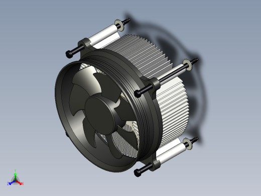 50C电脑CPU风扇模型3D图纸 STP格式正等轴测缩略图