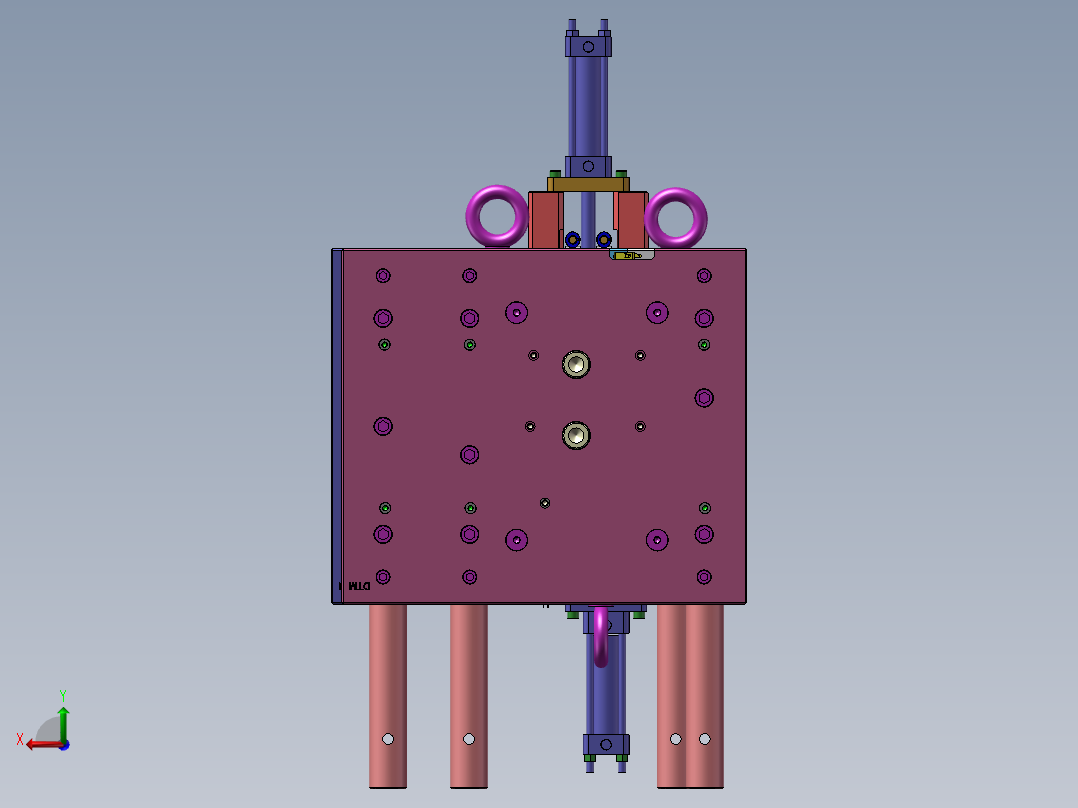 复杂的弯管抽芯模具后视图