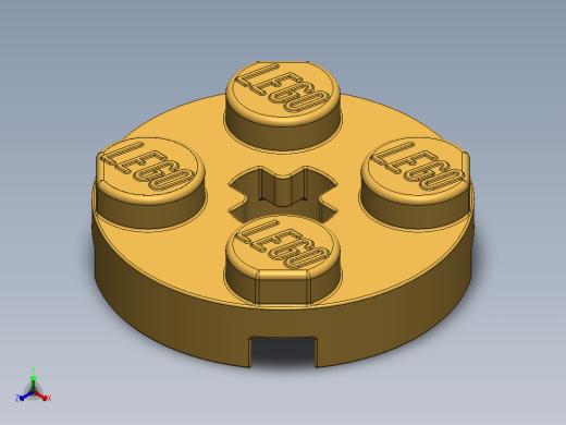乐高零件 4032 板 2 x 2 圆形-4032 Curry Plate 2 x 2 Round.SLDPRT