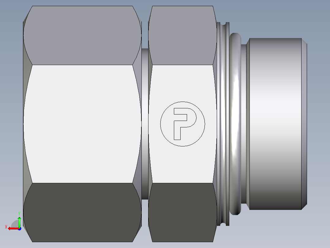 卡套式工业通用硬管接头EO_Swivel_connector_EGEO30SMCF后视图