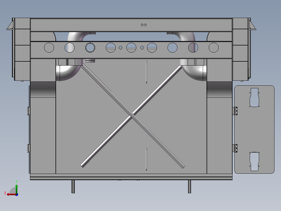 空滤箱 3D模型后视图