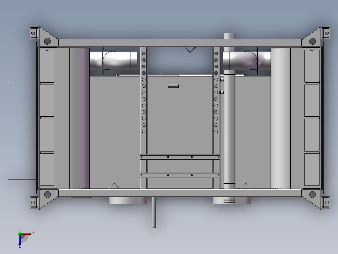 空滤箱 3D模型俯视图