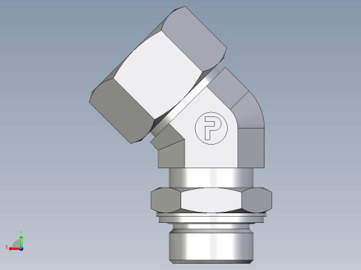 卡套式工业通用硬管接头EO_Adjustable_locknut_45_deg_elbow_VEE25ZSMCF后视缩略图