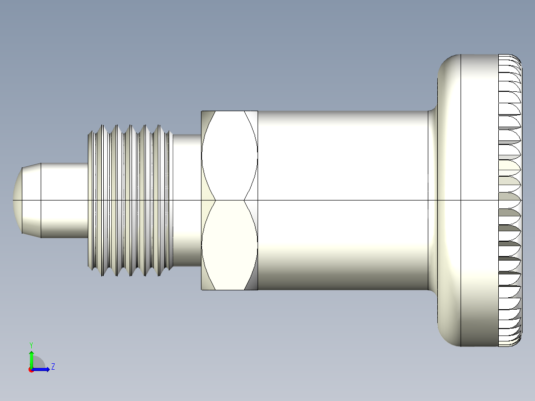 分割定位柱(短型)2212-3D多系列多零件图纸模型左视图
