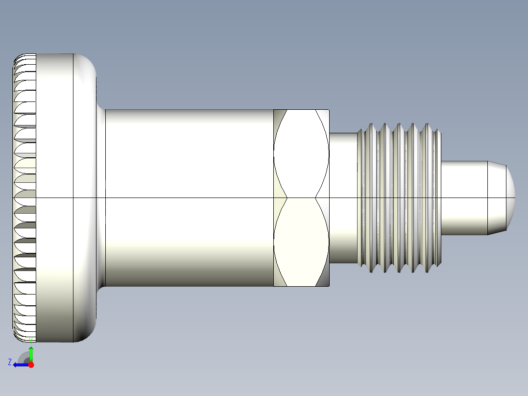 分割定位柱(短型)2212-3D多系列多零件图纸模型右视图