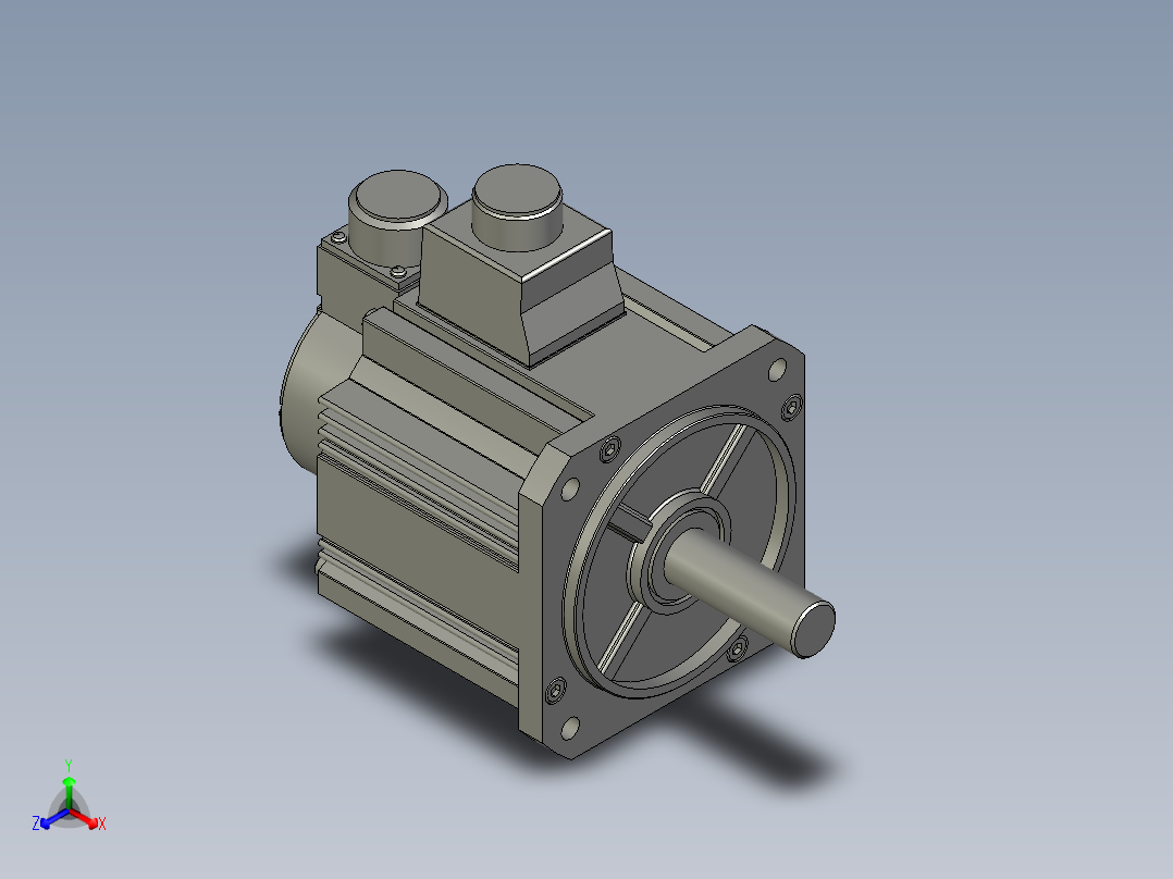 6000W MGME伺服马达正等轴测图