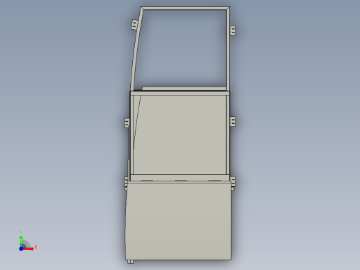 金龙客车骨架司机窗配件布置图3D模型前视缩略图