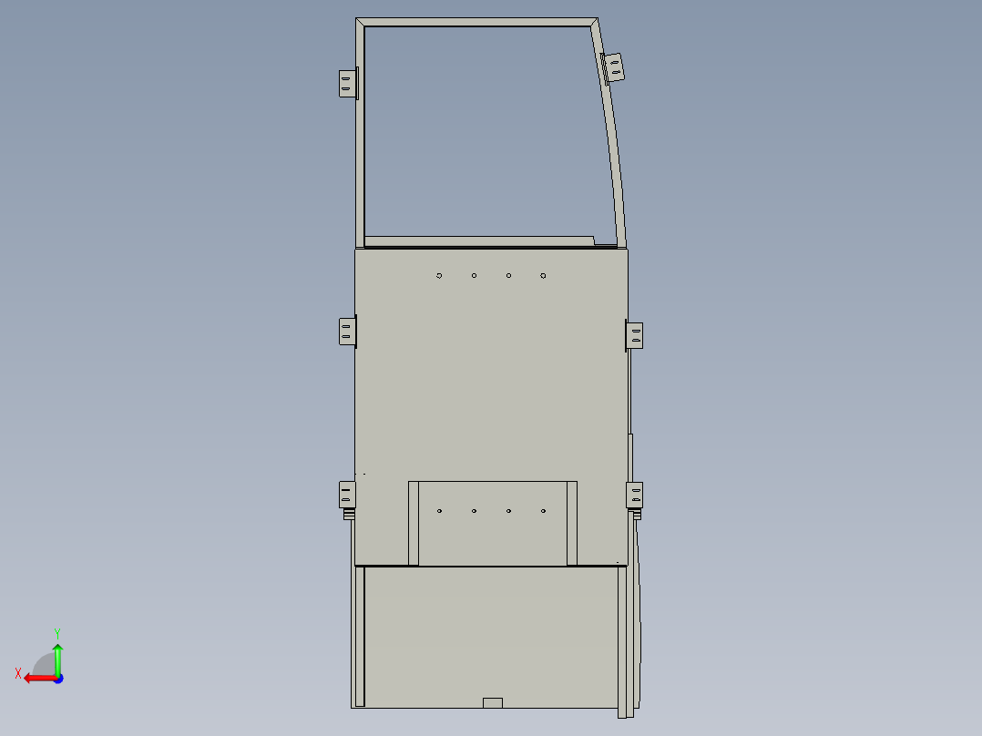 金龙客车骨架司机窗配件布置图3D模型后视图