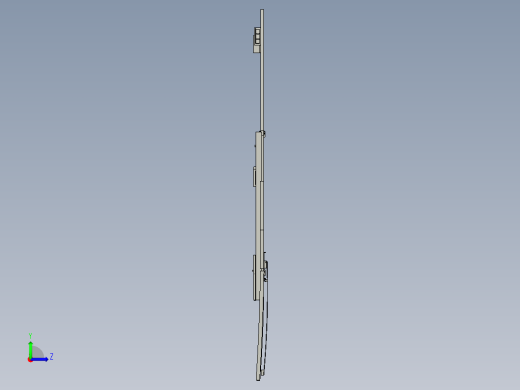 金龙客车骨架司机窗配件布置图3D模型左视缩略图