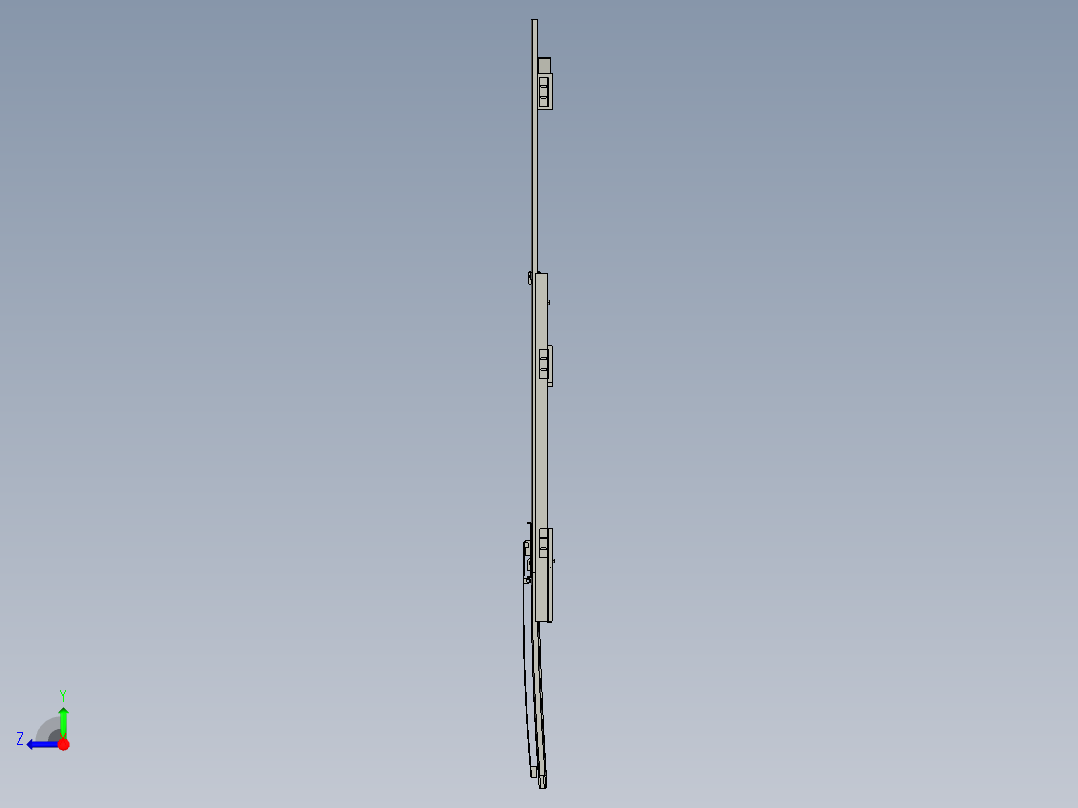 金龙客车骨架司机窗配件布置图3D模型右视图