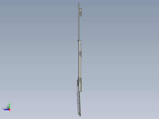 金龙客车骨架司机窗配件布置图3D模型右视缩略图