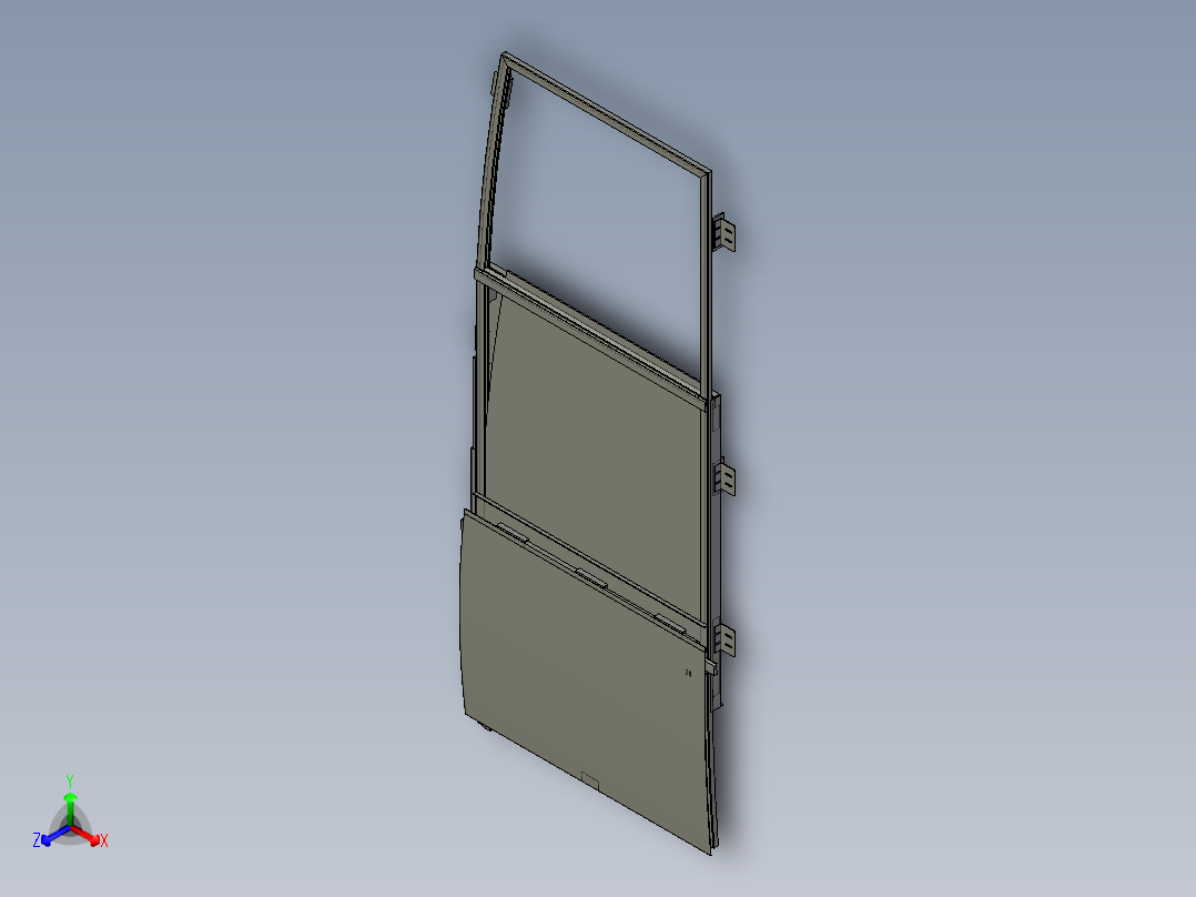 金龙客车骨架司机窗配件布置图3D模型正等轴测图