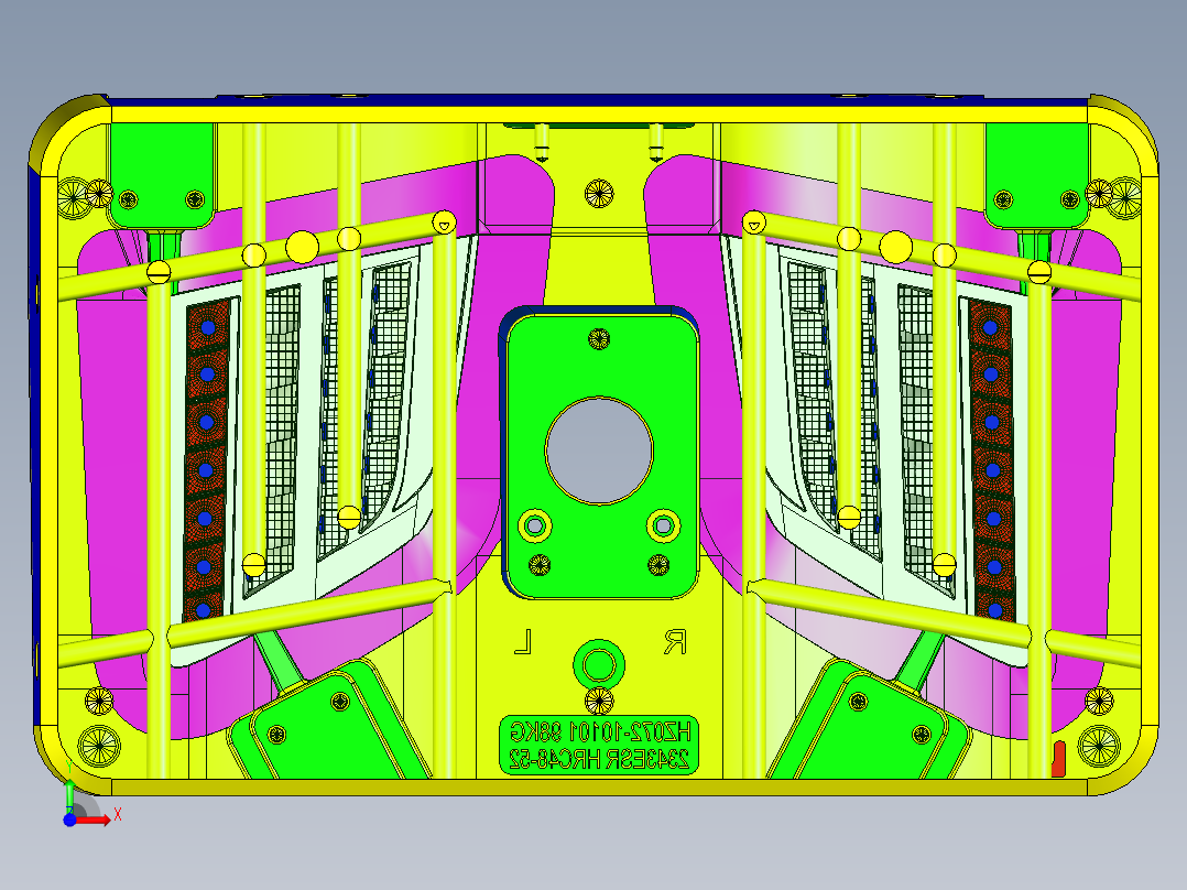 最新的经典的车灯模具（处理内倒扣）前视图