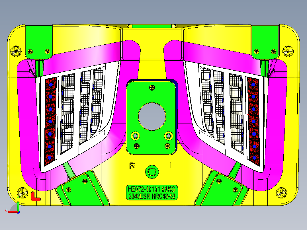 最新的经典的车灯模具（处理内倒扣）后视图