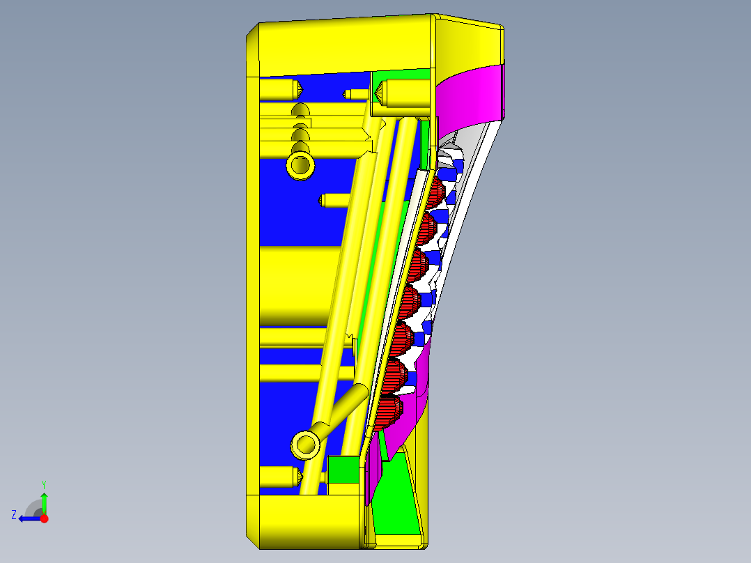 最新的经典的车灯模具（处理内倒扣）右视图