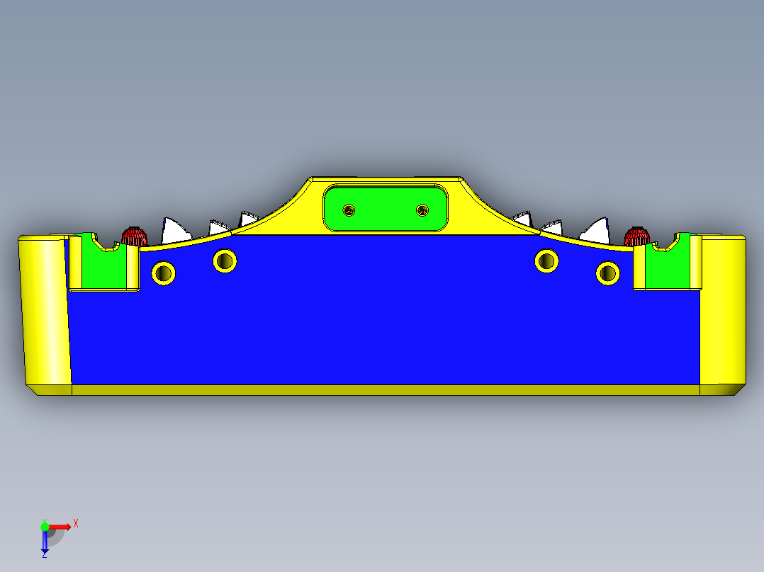 最新的经典的车灯模具（处理内倒扣）俯视图