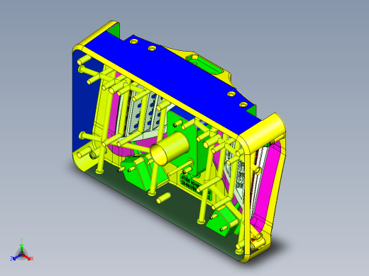 最新的经典的车灯模具（处理内倒扣）正等轴测缩略图