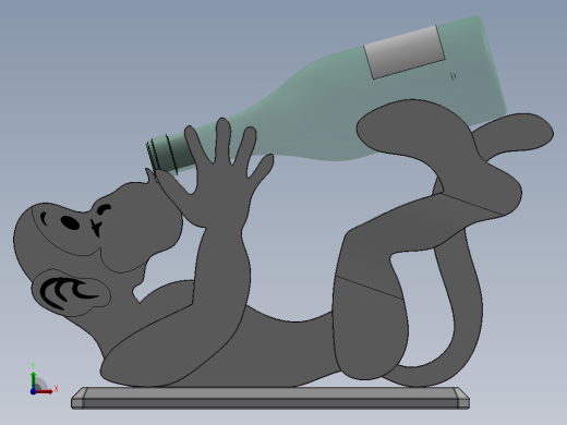 激光切割啤酒猴子CAD-SolidWorks-step格式前视缩略图