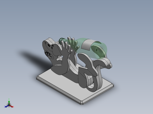 激光切割啤酒猴子CAD-SolidWorks-step格式正等轴测缩略图