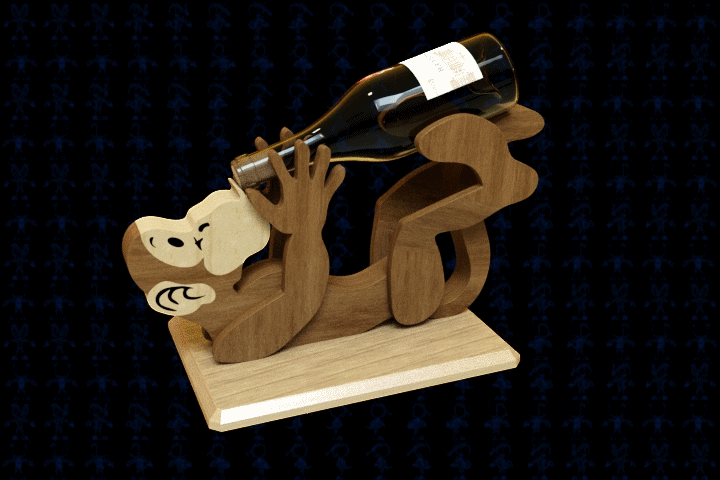 激光切割啤酒猴子CAD-SolidWorks-step格式