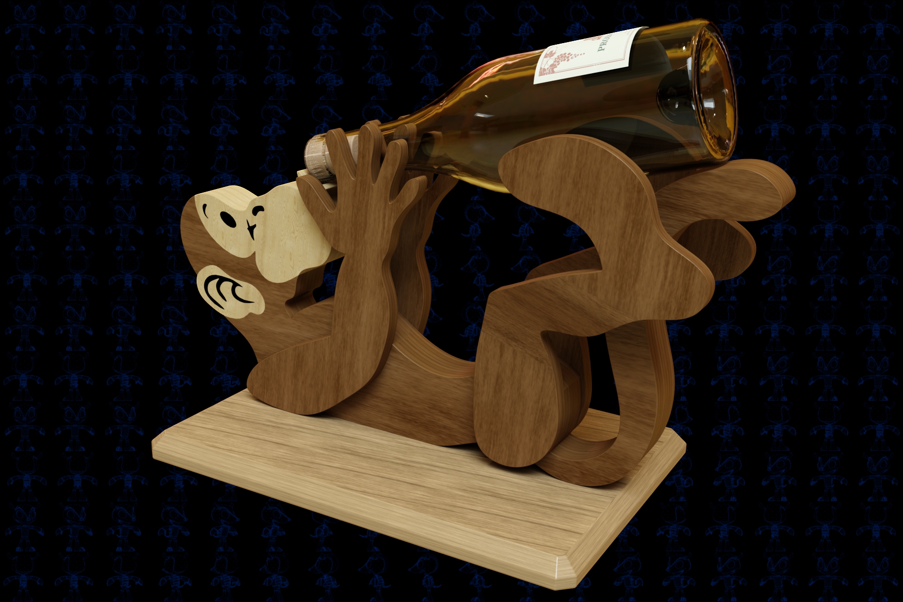 激光切割啤酒猴子CAD-SolidWorks-step格式