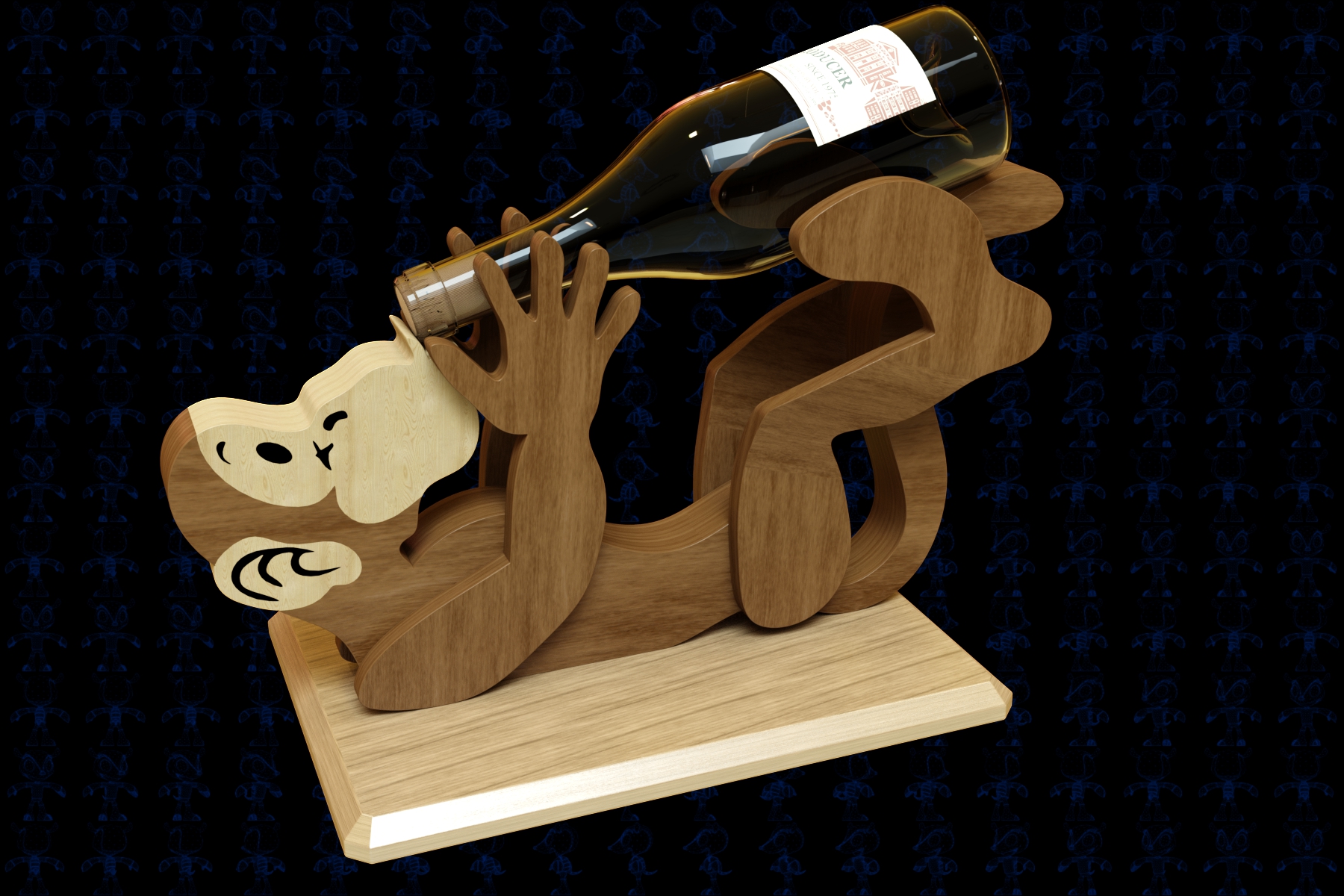 激光切割啤酒猴子CAD-SolidWorks-step格式