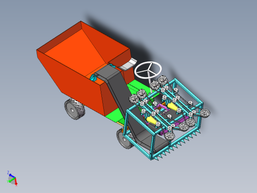 甜玉米玉米收获机设计【三维SolidWorks模型3D建模+CAD图纸+说明