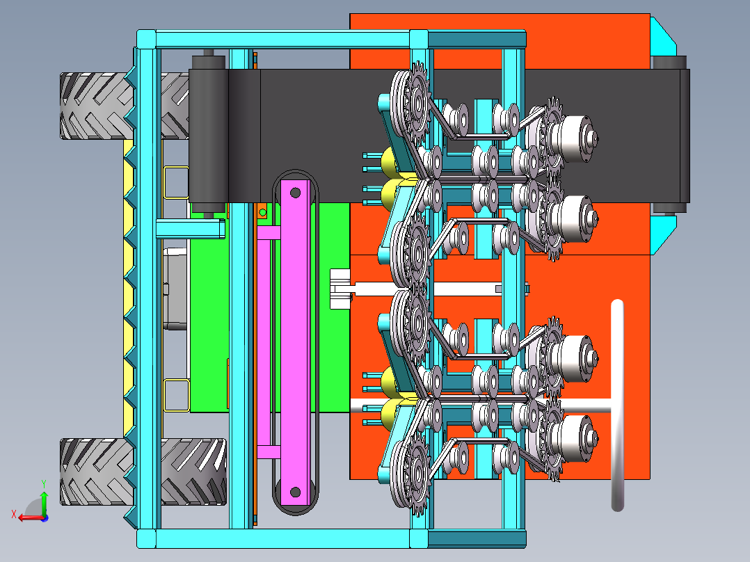 甜玉米玉米收获机设计【三维SolidWorks模型3D建模+CAD图纸+说明后视图