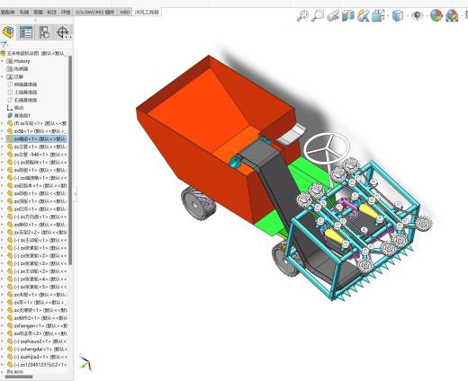 甜玉米玉米收获机设计【三维SolidWorks模型3D建模+CAD图纸+说明缩略图