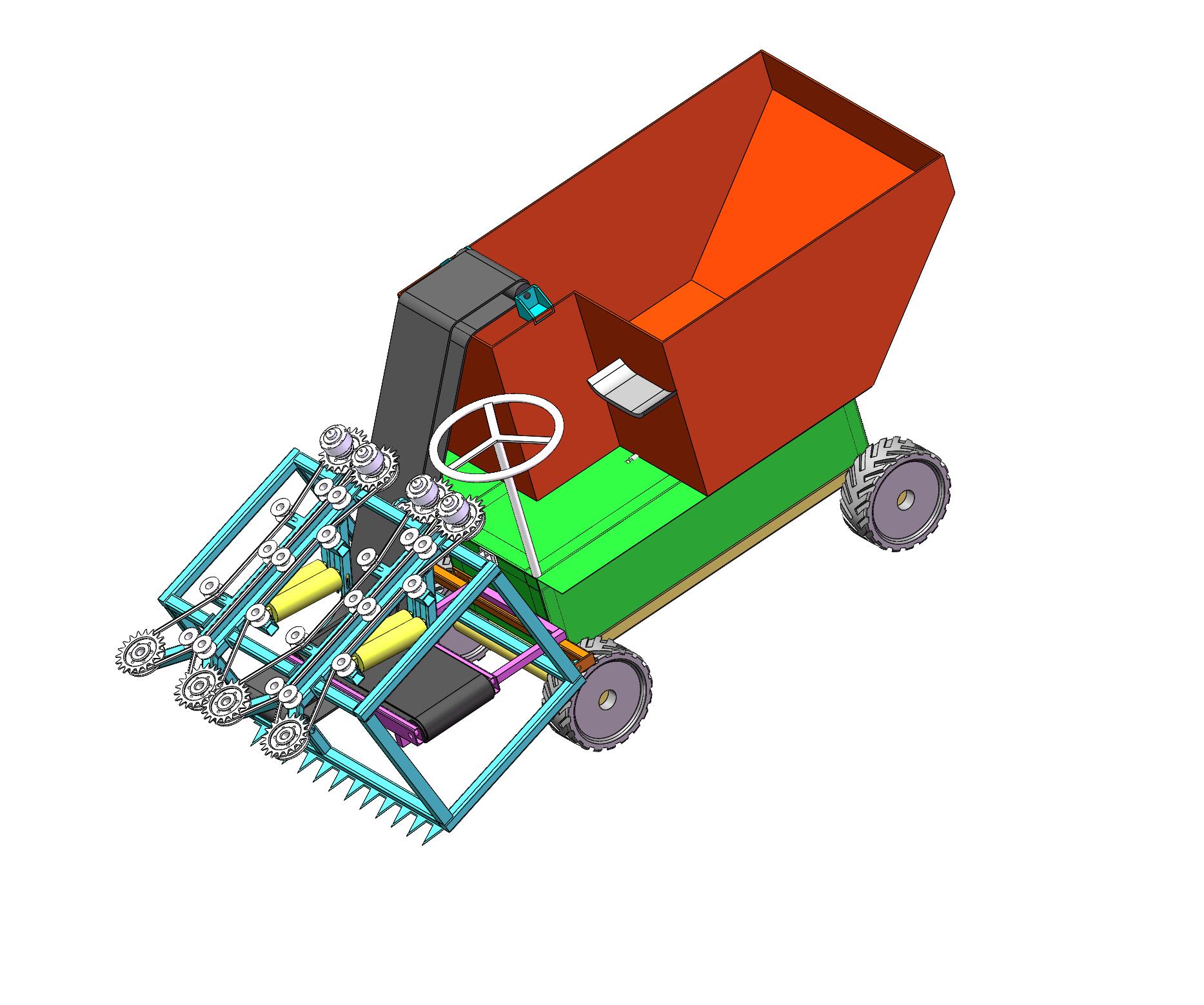 甜玉米玉米收获机设计【三维SolidWorks模型3D建模+CAD图纸+说明