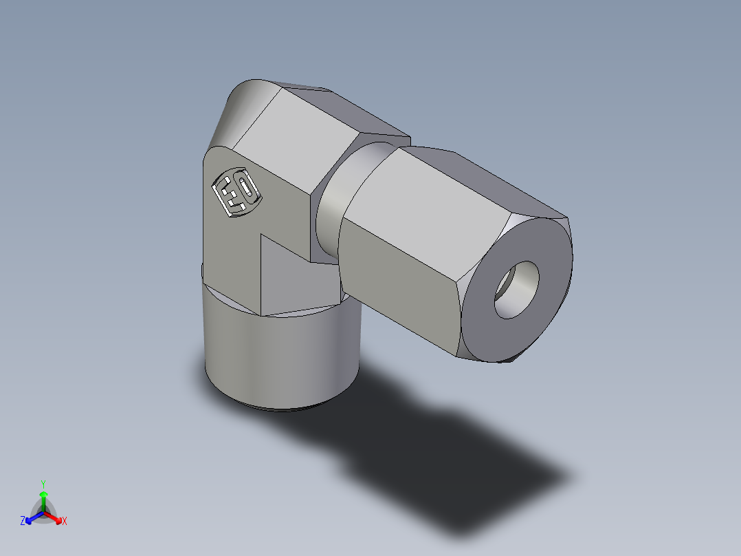 卡套式工业通用硬管接头EO_Male_stud_elbow_WE04LLR71正等轴测图
