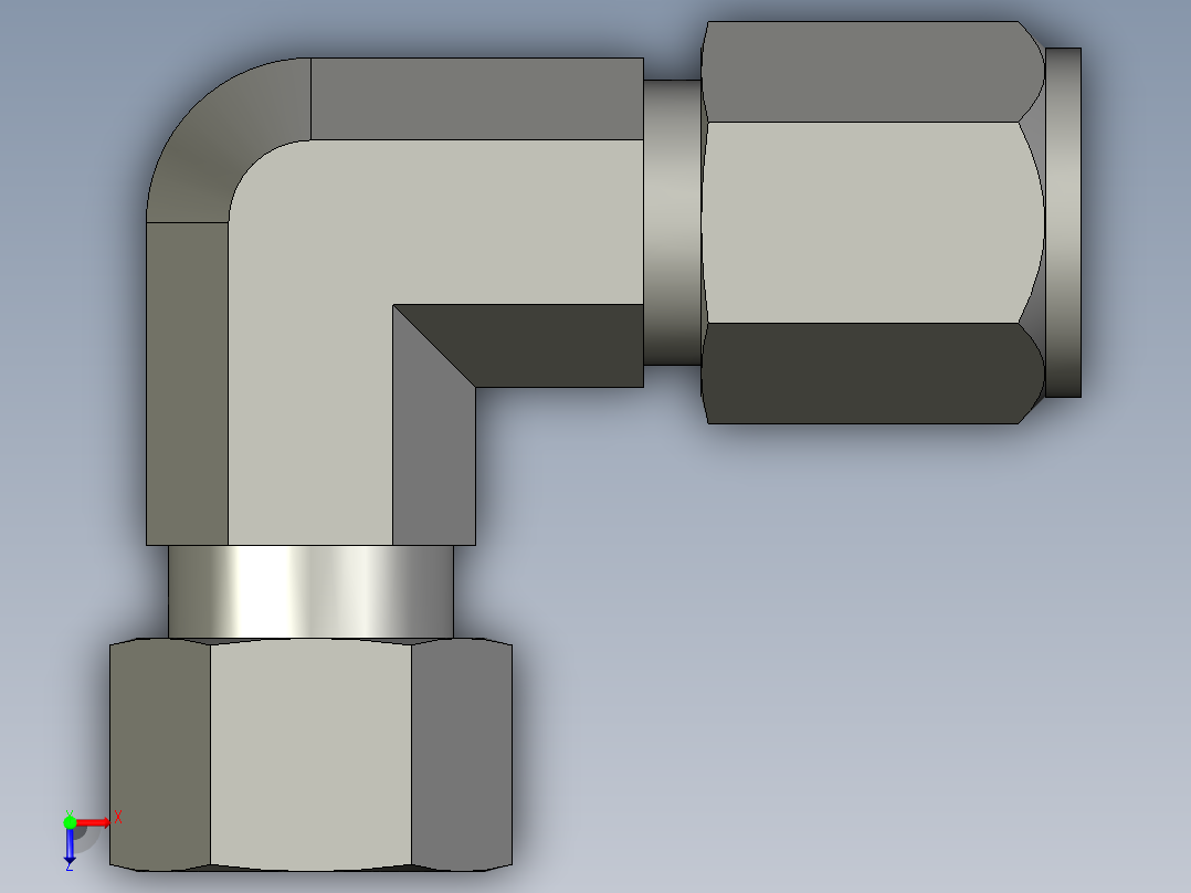卡套式工业通用硬管接头6_c6bu-s俯视图
