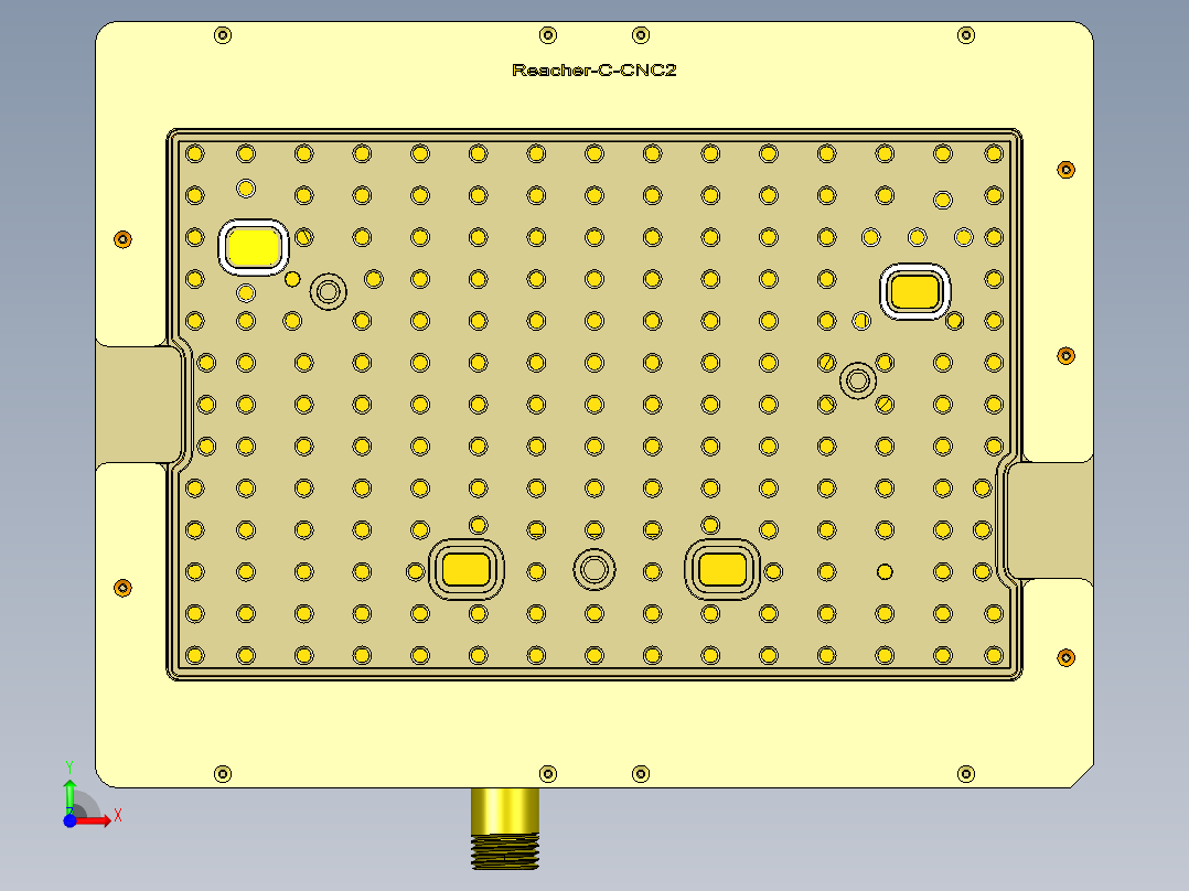 REACHER-C笔记本CNC工装夹具三维模型-CNC2-0912前视图
