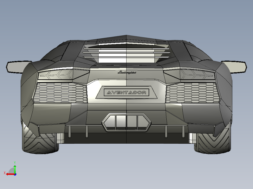 兰博基尼后视图