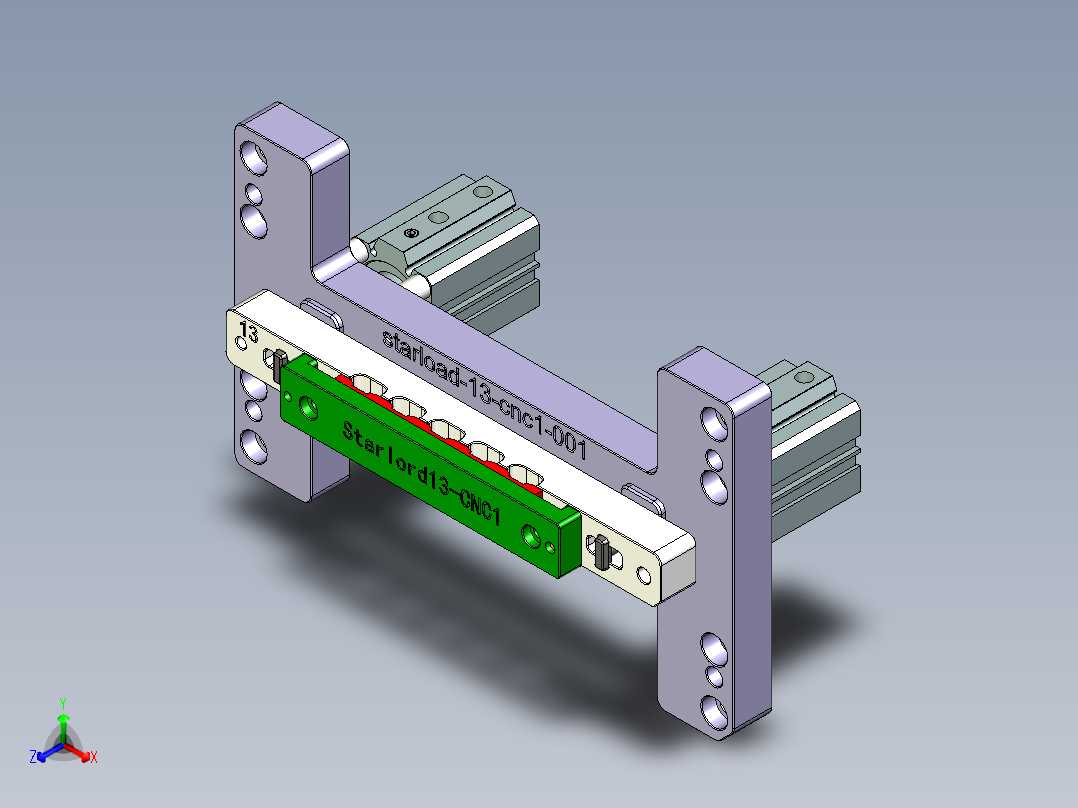 Starlord-13笔记本CNC工装夹具三维模型-CNC1-1209主视图
