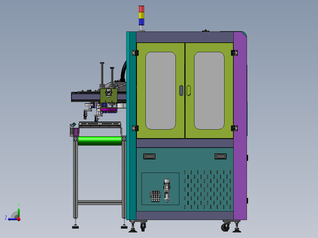 双工位在线跟随点胶设备sw16可编辑右视图