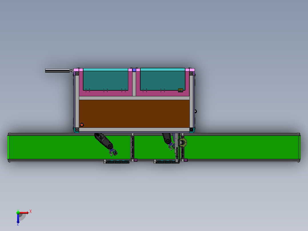 双工位在线跟随点胶设备sw16可编辑俯视图