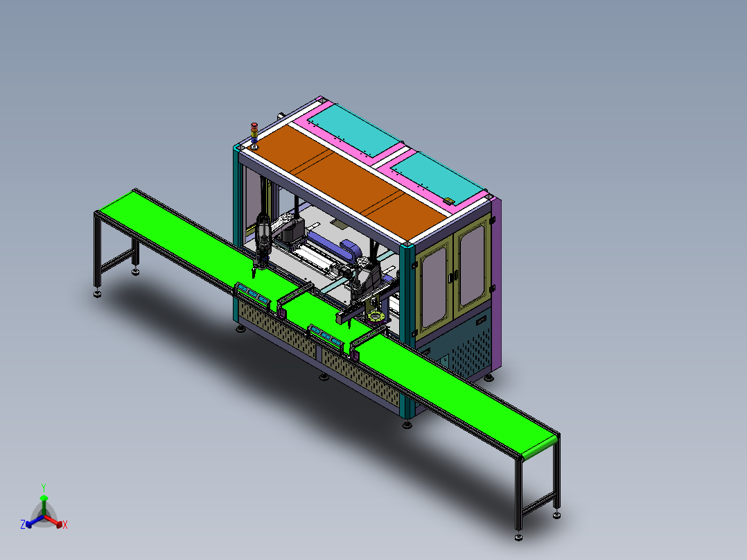 双工位在线跟随点胶设备sw16可编辑正等轴测图