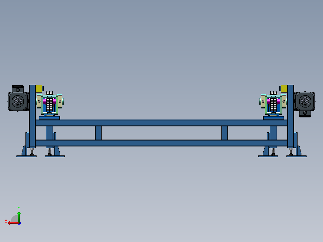 链条输送线（sw18可编辑+工程图）后视图