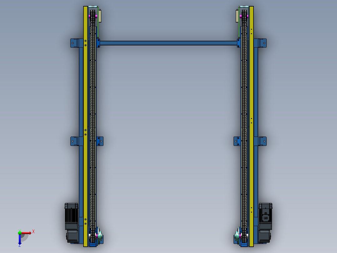 链条输送线（sw18可编辑+工程图）俯视图