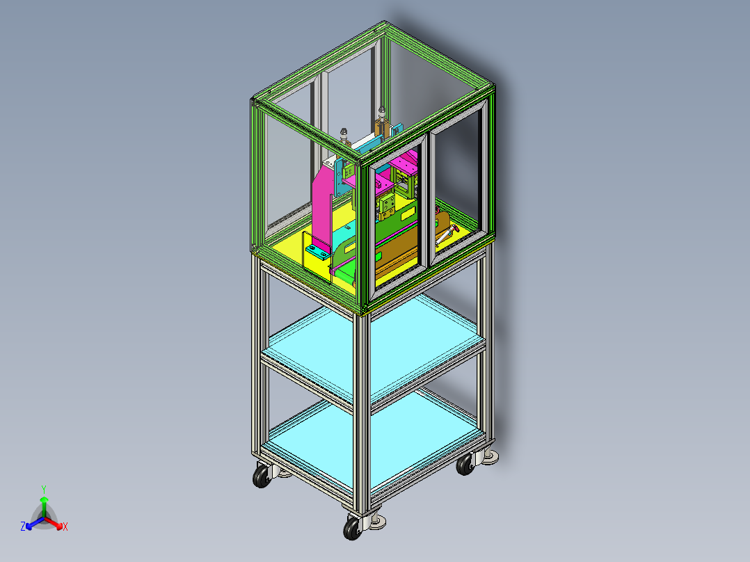 电子模块插头组装机正等轴测图