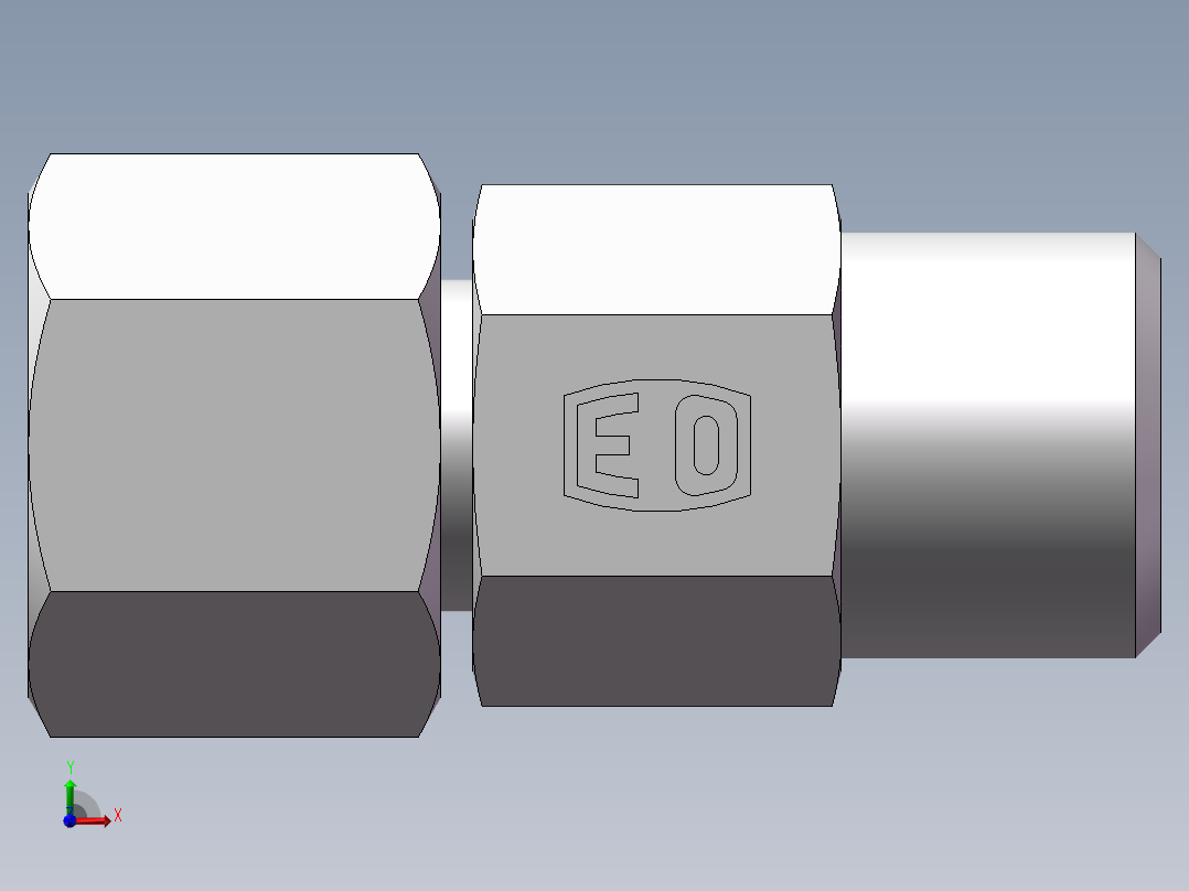 直通同径度接头、2D-16前视图