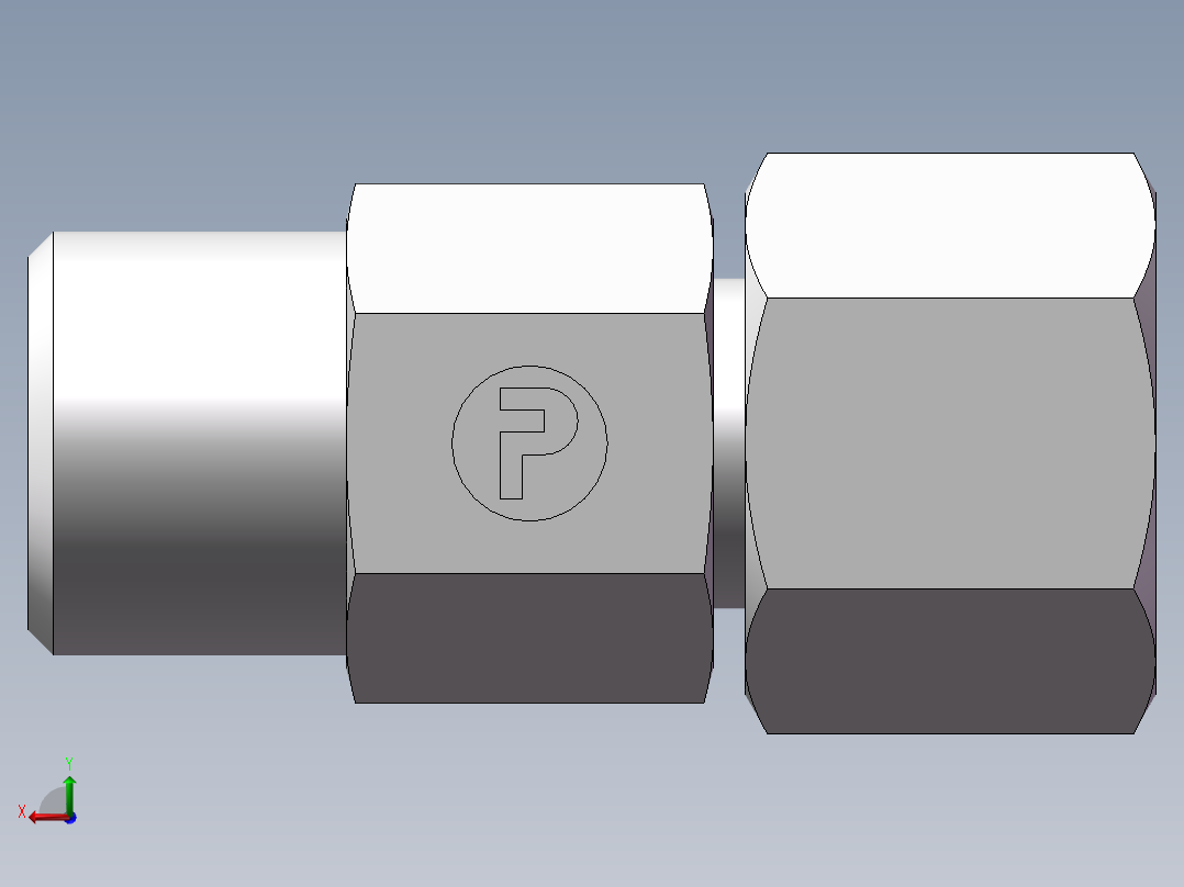 直通同径度接头、2D-16后视图