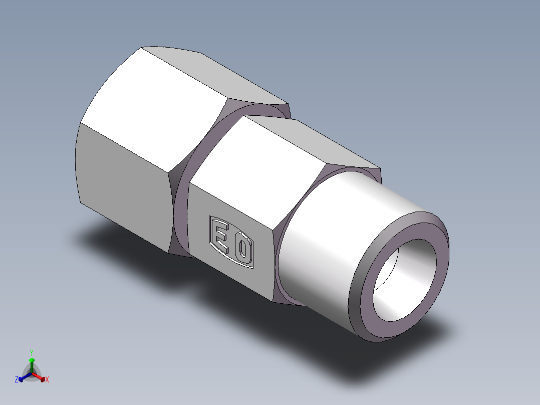 直通同径度接头、2D-16正等轴测图