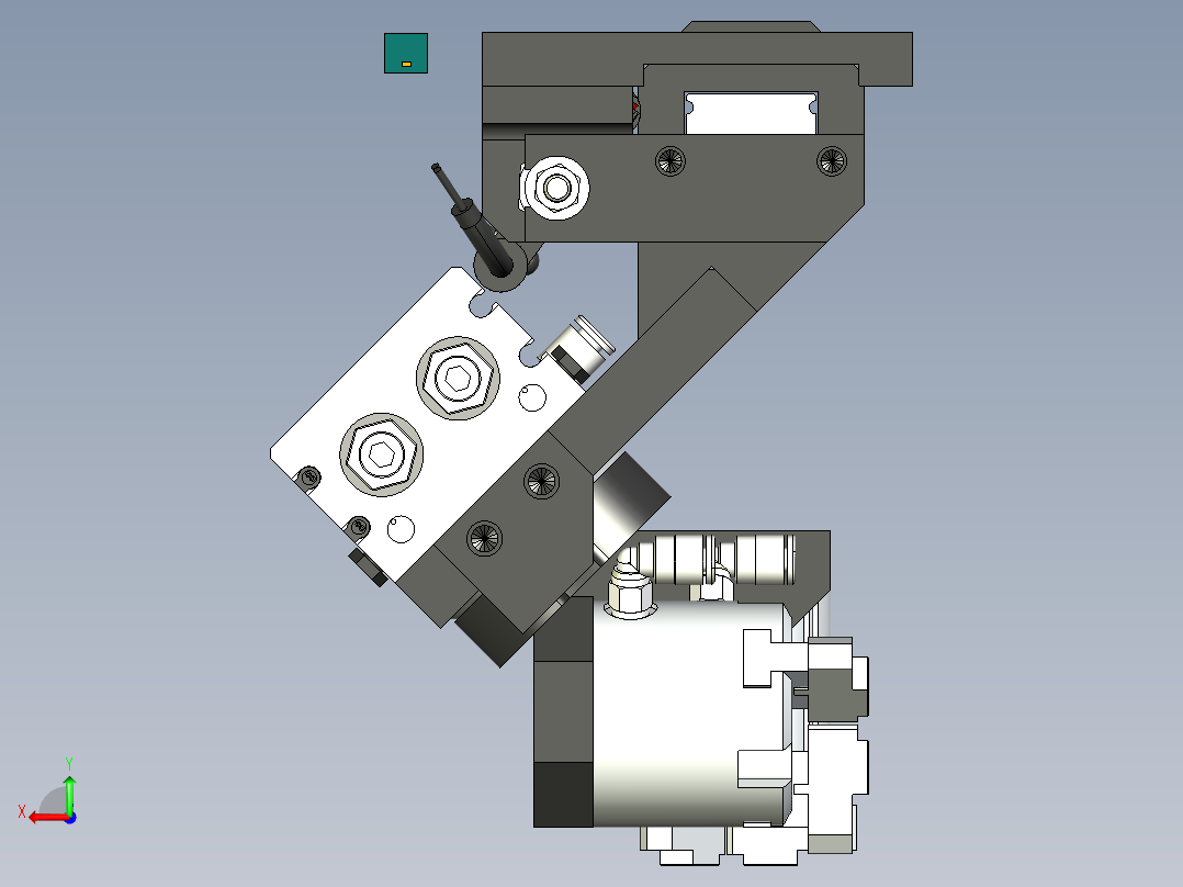 旋转双头取料机构后视图
